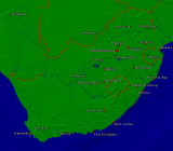 Südafrika Städte + Grenzen 1600x1402